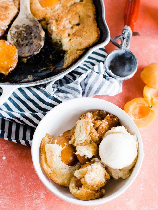 I love apricot cobblers. This weekend I experimented with grilling apricots, then cooking the cobbler in the grill. It came out amazing!