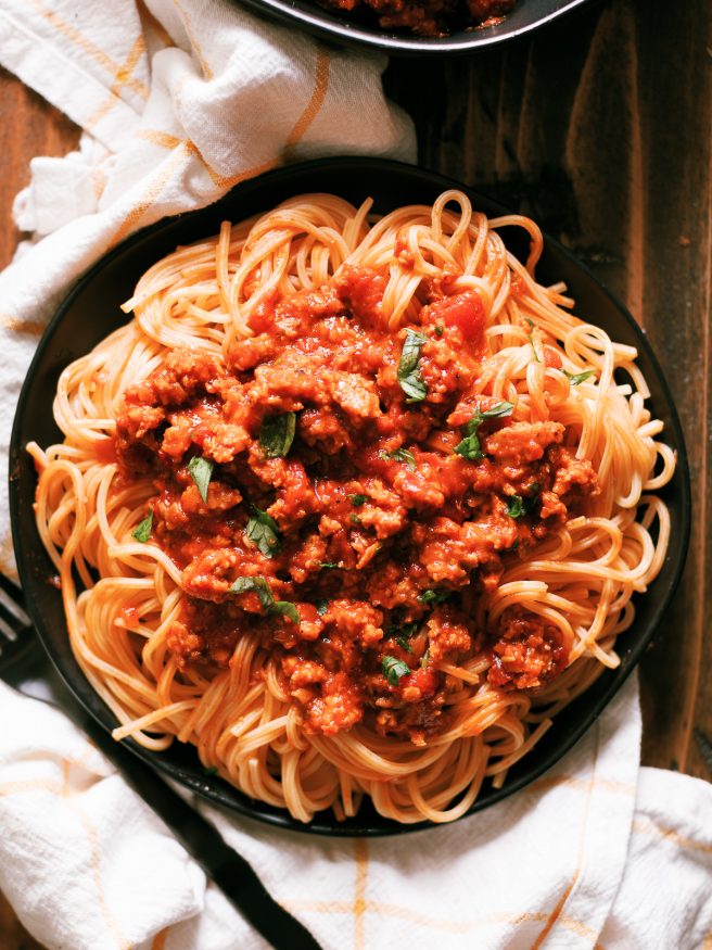 A plant-based italian sausage combined with a quick marinara made from scratch. Makes your meatless monday or next pasta night amazing!