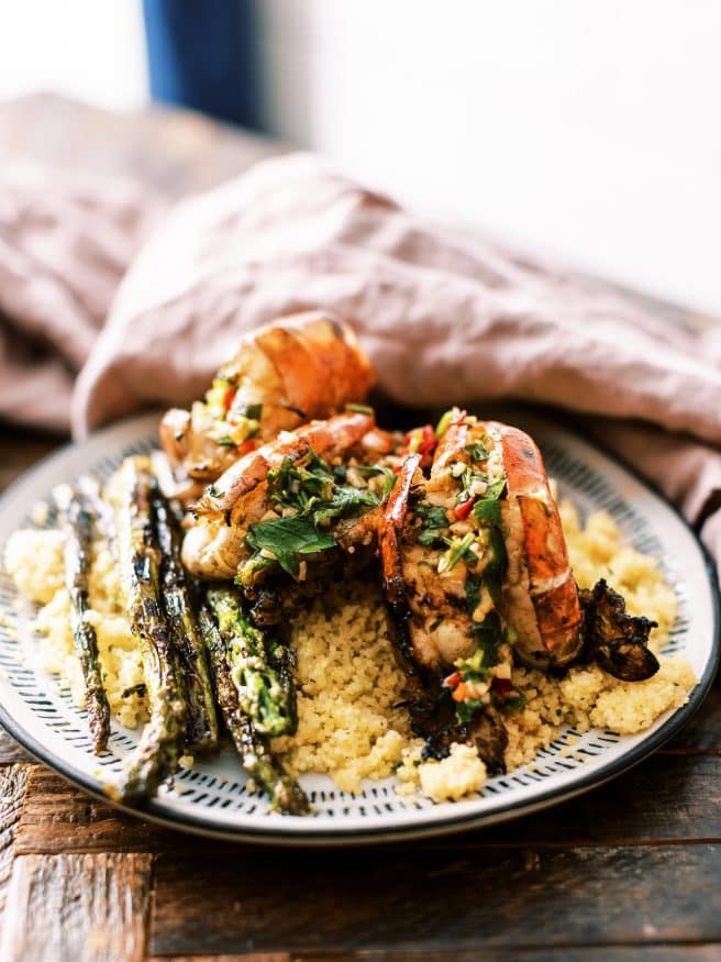 This Garlic and Herb Grilled Shrimp recipe uses MASSIVE Shrimp. It's got texture of lobster, loaded with garlic, Serrano peppers, and is amazing!