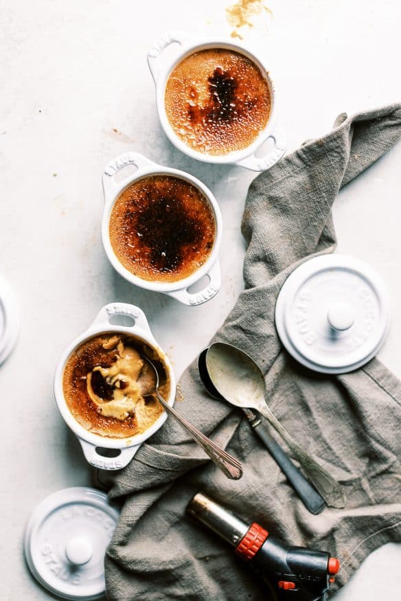 This pumpkin creme brulee recipe is a great way to switch things up for Thanksgiving dessert. It's got a little pumpkin pie vibe to it, with a hard candy shell on top  giving it a creme brulee twist that is a must try! 